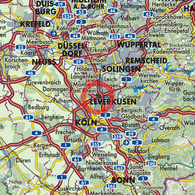 Landkarte Leverkusen