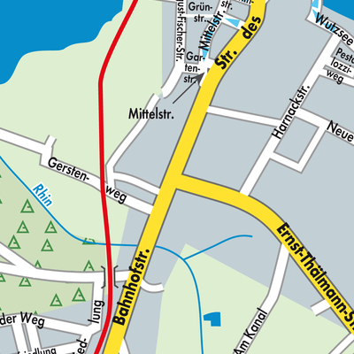 Stadtplan Lindow (Mark)