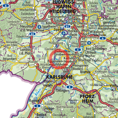 Landkarte Linkenheim-Hochstetten