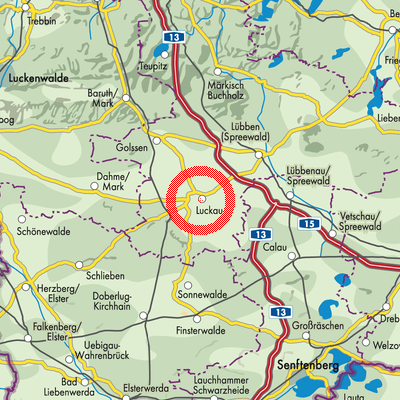 Landkarte Luckau