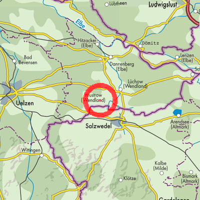 Landkarte Luckau (Wendland)