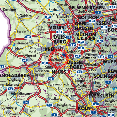 Landkarte Meerbusch