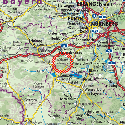 Landkarte Mitteleschenbach