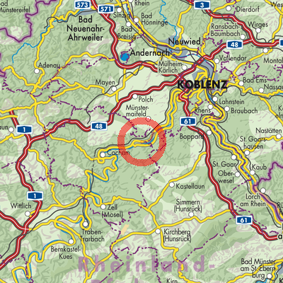 Landkarte Müden (Mosel)