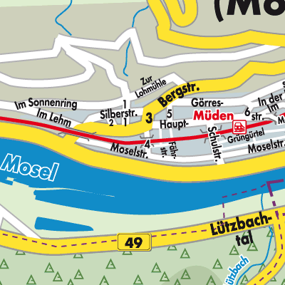 Stadtplan Müden (Mosel)