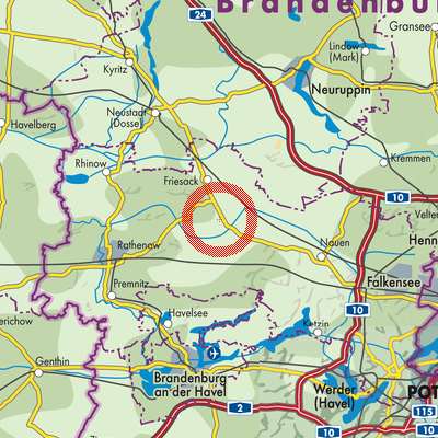Landkarte Mühlenberge