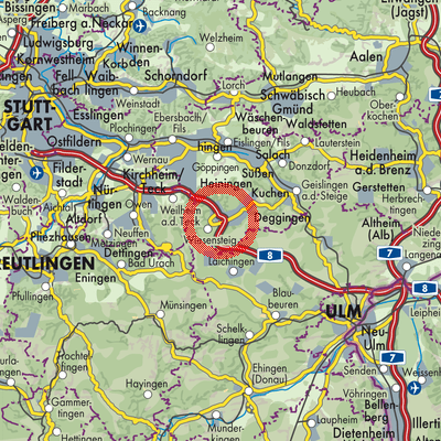 Landkarte Mühlhausen im Täle