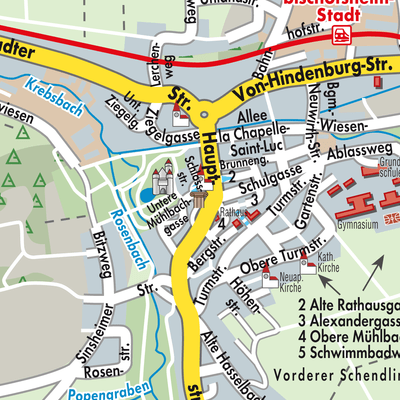 Stadtplan Neckarbischofsheim