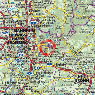 Landkarte Neckargemünd