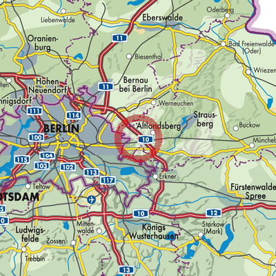 Landkarte Neuenhagen bei Berlin