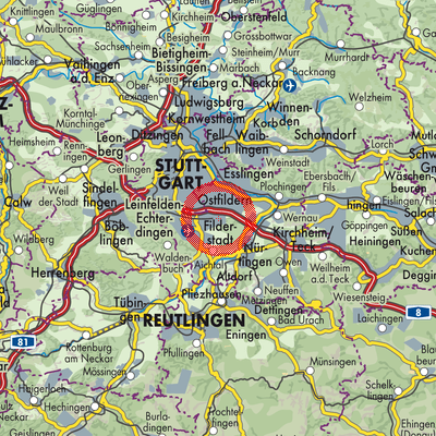 Landkarte Neuhausen auf den Fildern