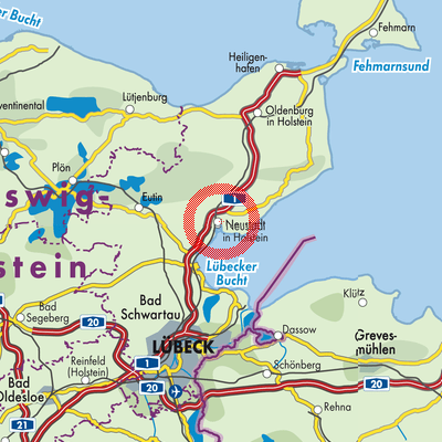 Landkarte Neustadt in Holstein