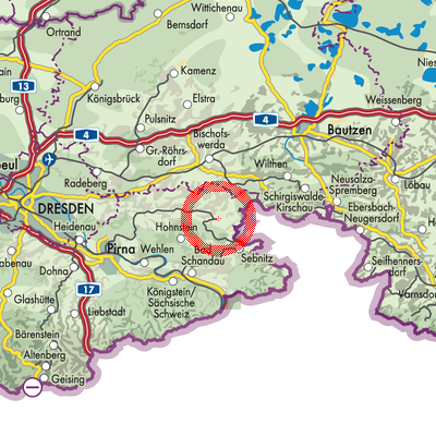 Landkarte Neustadt in Sachsen