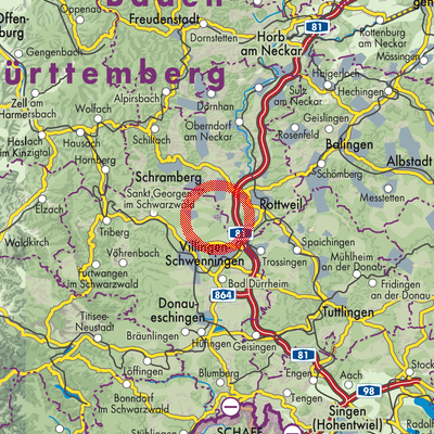 Landkarte Niedereschach
