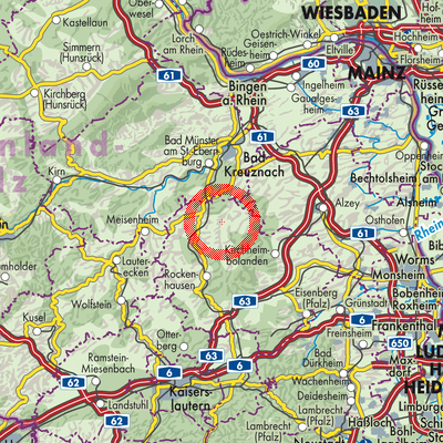 Landkarte Oberhausen an der Appel