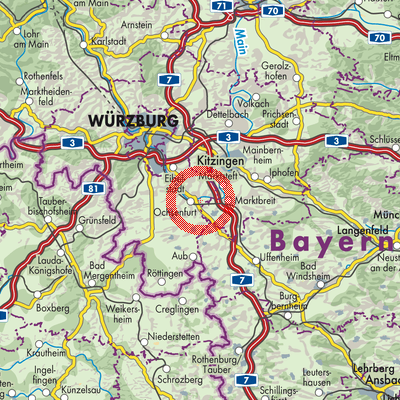 Landkarte Ochsenfurt