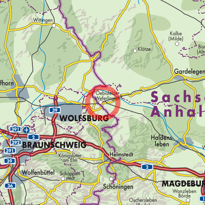 Landkarte Oebisfelde-Weferlingen