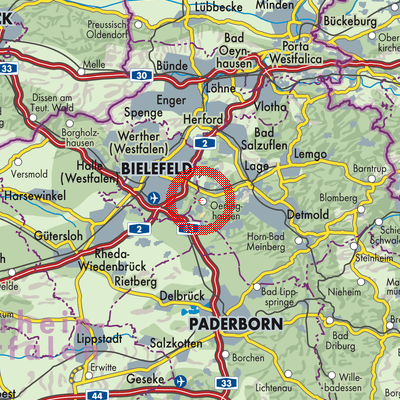 Landkarte Oerlinghausen