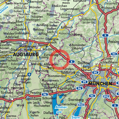 Landkarte Pfaffenhofen an der Glonn