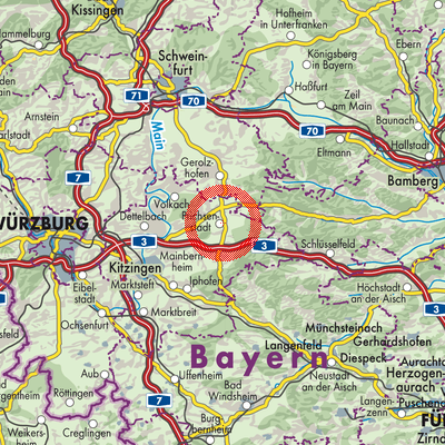 Landkarte Prichsenstadt