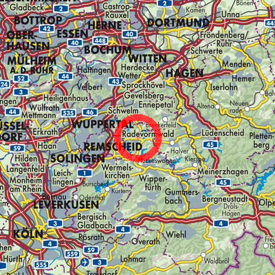 Landkarte Radevormwald