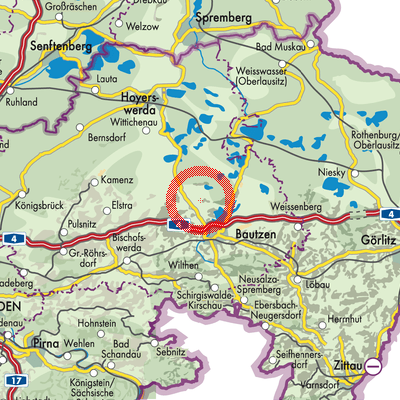 Landkarte Radibor - Radwor