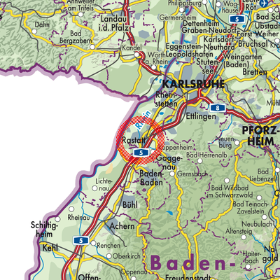 Landkarte Rastatt