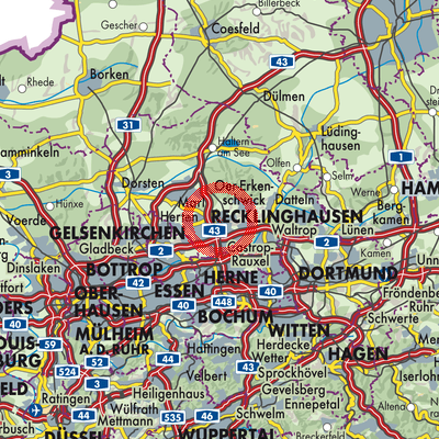 Landkarte Recklinghausen