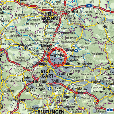 Landkarte Remseck am Neckar