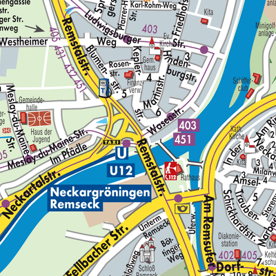 Stadtplan Remseck am Neckar