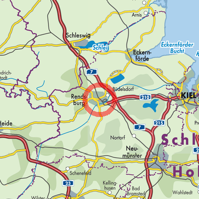 Landkarte Rendsburg