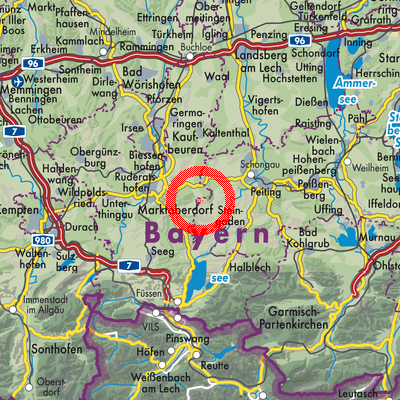 Landkarte Rettenbach a.Auerberg