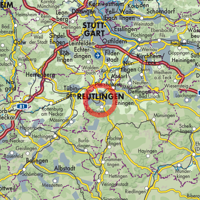 Landkarte Reutlingen