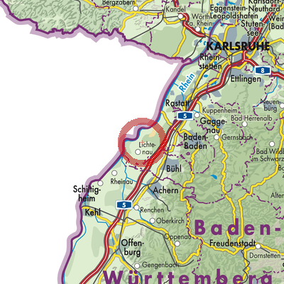 Landkarte Rheinmünster