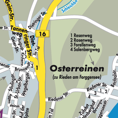 Stadtplan Rieden am Forggensee