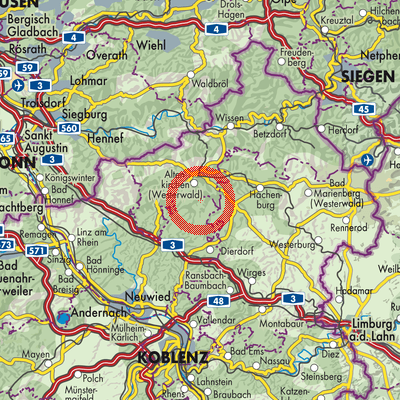Landkarte Rodenbach bei Puderbach