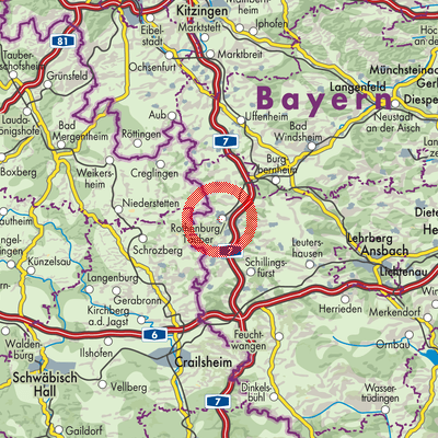 Landkarte Rothenburg ob der Tauber