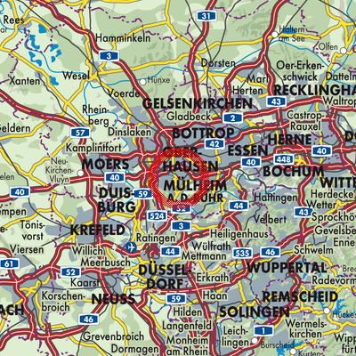 Landkarte Mülheim an der Ruhr
