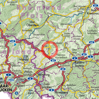 Landkarte Rutsweiler am Glan
