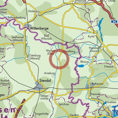 Landkarte Sandau (Elbe)