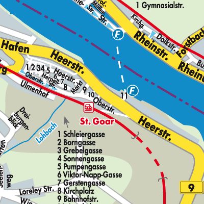 Stadtplan Sankt Goar