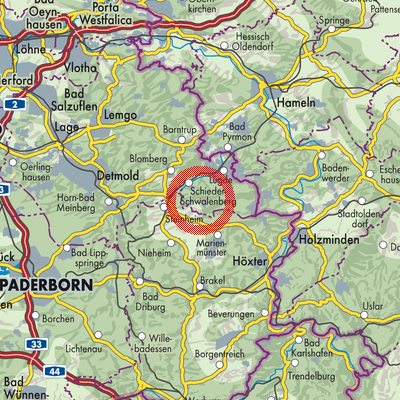 Landkarte Schieder-Schwalenberg