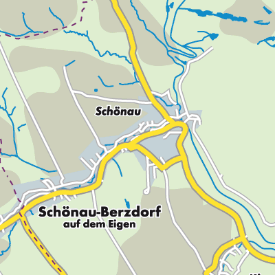 Übersichtsplan Schönau-Berzdorf auf dem Eigen