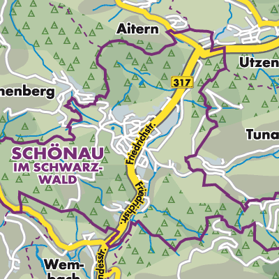 Übersichtsplan Schönau im Schwarzwald