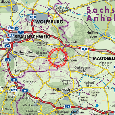 Landkarte Schöningen