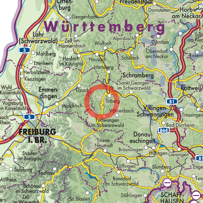 Landkarte Schönwald im Schwarzwald