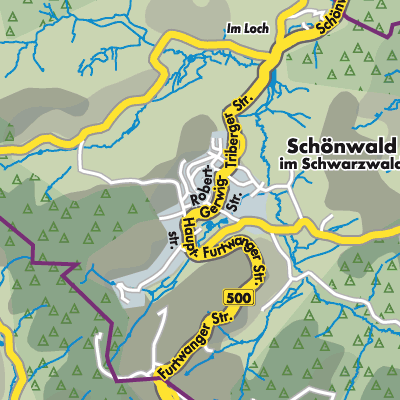 Übersichtsplan Schönwald im Schwarzwald