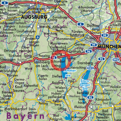 Landkarte Schondorf am Ammersee