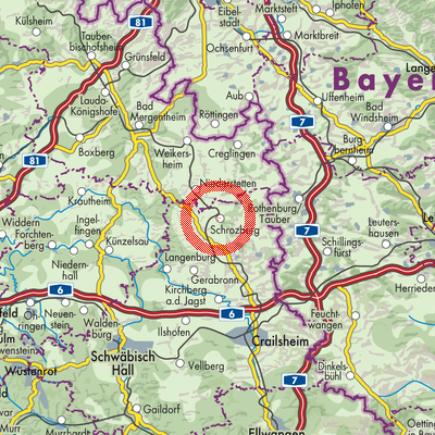 Landkarte Schrozberg