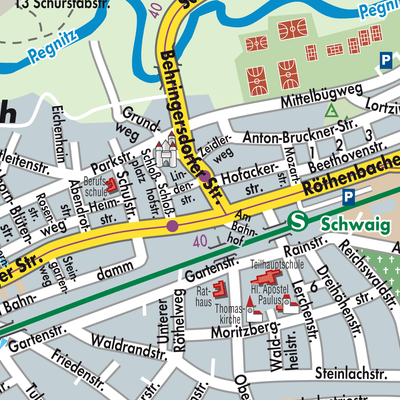 Stadtplan Schwaig bei Nürnberg